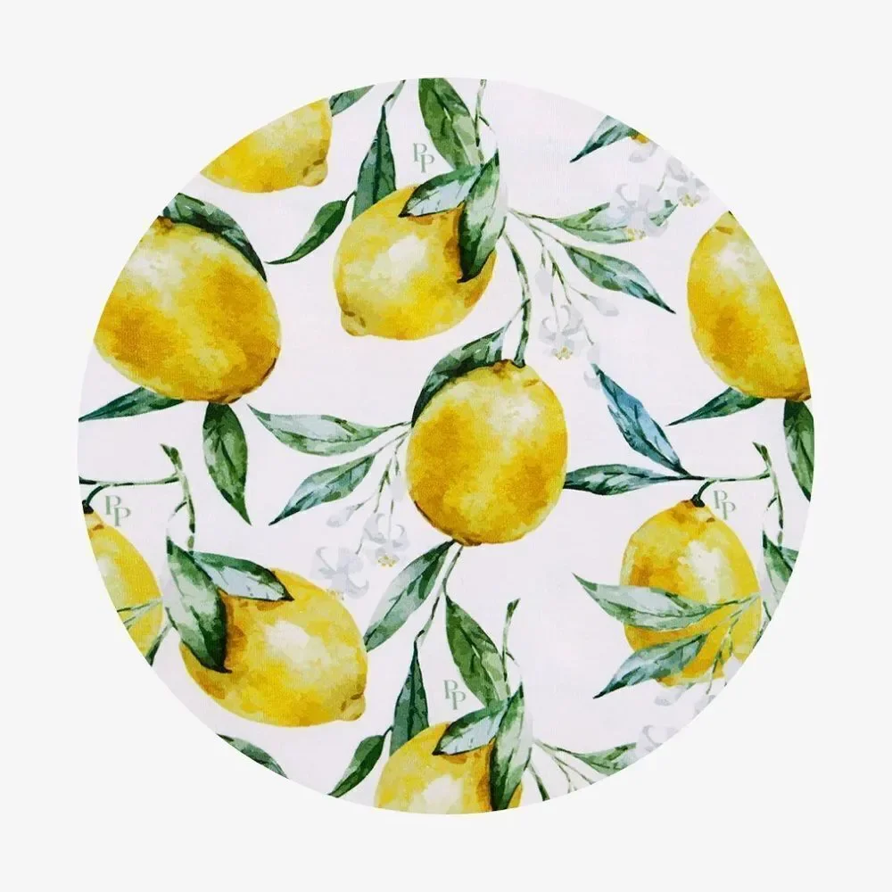 Posh Peanut Yellow Lemon Print Ruffle Romper